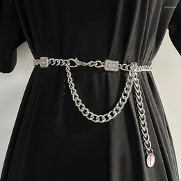 Belts Sliver Rhinestone Chain Waistband Luxury Metal Letter Logo Diamond Waist Decoration Dress Jeans Accessories
