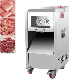 Máquina de corte de carne profissional em aço inoxidável industrial, trituradora de carne fresca e máquina de fatiar cortador elétrico de carne