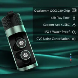 Наушники сотового телефона True Wireless Warpuds APTX с наушником Qualcomm Chip Bluetooth с микрофоном CVC Шудоподромная гарнитура IPX5 Water Presess 230804