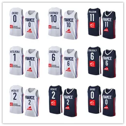 2023 Maglie da basket in Francia 5 Nicolas Batum 10 Evan Fournier Rudy Gobert Frank Ntilikina 32 Victor Wembanyama Nando de Colo Francisco Lessort Joel 21 Embiid Fall