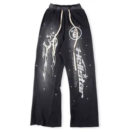 Męskie projektanci Pants Men Flare Pant Hellstar Studios Pants Presspants Men Jogger moda hip -hop swobodne czarne spodnie