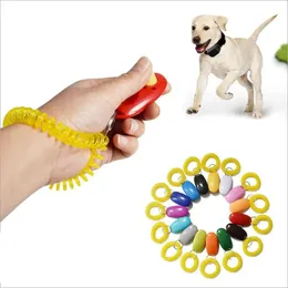 Pet Dog Trainer Portable Dog Button Clicker Sound Trainer Pet Training Tool Wrist Band Accessory Click Training Trainer