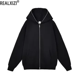 Herren Hoodies Sweatshirts Harajuku Jacke Mantel Männer Frauen Jacken Polar Fleece Zip Kapuzenpullover Übergroßes Langarm-Reißverschluss-Top Lässige Zipup-Hoodies 230807