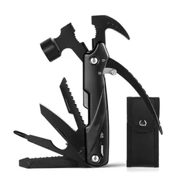Professionellt handverktyg sätter multifunktionella hammare bärbara vikbara mångsidiga utomhusöverlevnad campingutrustning machete kniv plie7232o