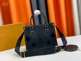 10AA till Designer Bag Womens 2sts äkta läder onthego handväskor axelväskor crossbody väska på väskan prägling handväskor mynt pursar plånböcker med original låda 25 cm
