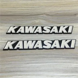 For modified Kawasaki Kawasaki retro car street car stereoscopic aluminum fuel tank hard standard white lettering buoy Decal metal2376