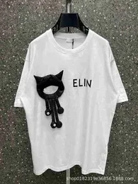 Women's Hoodies & Sweatshirts designer Chaopai Sewn Big Eyed Monster Handmade Pin Button Doll Short Sleeve Drop Shoulder Loose Fit Unisex T-shirt IXFA