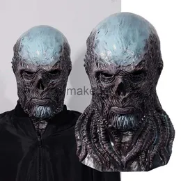 Партийная маски ужас Stranger Things 4 Vecna ​​Mask Cosplay Страшный монстр демон латекс шлем Хэллоуин карнавальный карнавальный костюм J230807