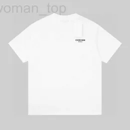 Kvinnors t-shirt designer high end verifierad version c familj t-shirt fast färg liten etikett tryck avslappnad mångsidig lös kortärmad topp för kvinnor 9Z54