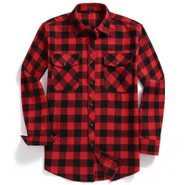 Herren-Freizeithemden, Herbst-Männer-Flanell-Plaid-Langarm-Freizeit-Knopfhemd, USA, normale Passform, Größe S bis 2XL, klassisches kariertes Doppeltaschen-Design 230804