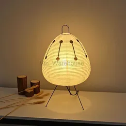 Japanese Design Rice Paper Table Lamp Home Indoor Living Room Bedroom Study Room Decor Desk Light Atmosphere Tripod Bedside Lamp HKD230807