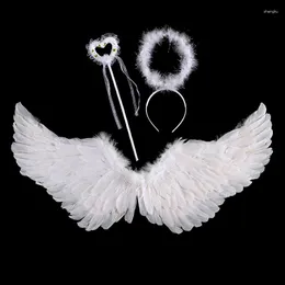 Аксессуары для волос 3PCS/SET ANGEL HADED White Feath