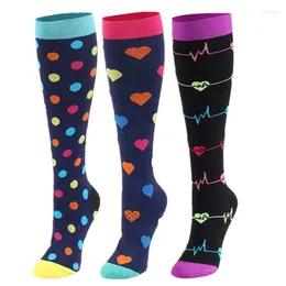 Sportstrumpor Cykling Women Men Compression 20-30 mmHg är Stocking Ben Relief Pain Varicose Venes for Travel Sock