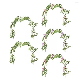 装飾的な花2mの長さの窓wisterの花Rattan vine花輪結婚式のトレイキング偽の壁植物葉の葉の装飾g2c6