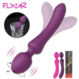 Massager Dual Vibrator for Women Power Magic Wand Clitoris Vagina Massage Plug Assore G Spot Spot Vibrare adulti Sexy
