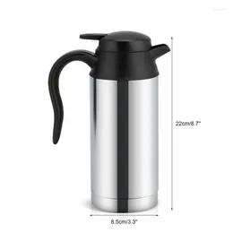 Edelstahl 12V 750ml Elektroauto Wasserkocher Heizbecher mit Auto-Adapter Kaffeetasse Reisewasserflasche