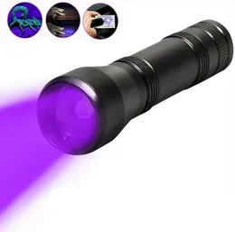 LED UV Latarka Ultraviolet Turch 5 Tryb światła mini lampa przenośna teleskopowa teleskopowa 395 nm Ultra Violet Blacklight Latarki do wykrywania pieniędzy