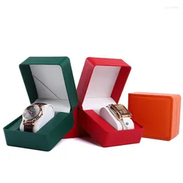 Watch Boxes High-end Clamshell PU Leather Box Jewelry Storage Packaging