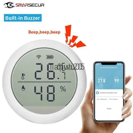 Smart Home Control Tuya WiFi Temperaturfuktighet Sensor inomhus Hygrometer Termometer Detektor Smart Life Remote Control Support Alexa Google Home X0721 X0807