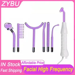 7in1 Högfrekvenselektrod Wand Argon Neon Electrotherapy Glass Tube Acne Spot Remover Home Spa Beauty Device Ansikt Terapi Wand Hud Rejuvenation