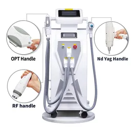 Máquina de depilação a laser para remoção de tatuagem 3 em 1 Elight IPL OPT RF ND Yag