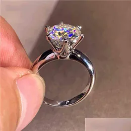 Pierścionki ślubne 5.0ct moissanite Pierścionek zaręczynowy Kobiety 14K Białe złoto Plated Diamond Sterling Sier Biżuter