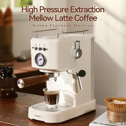 Máquina de Café Italiana 1,2L Extração Semiautomática Espresso Doméstica Pega Pequena