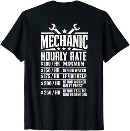 Męskie koszulki Funny Mechanic Hovy Stawka - koszulka graficzna - Back Tops TEE Funky Casual Cotton Men's Tshirts Rodzina J230807