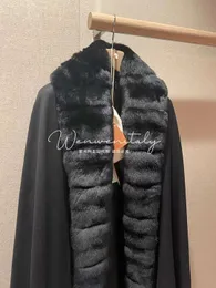 Женщины шерстяные пальто осень и зима Loro Piana Cashmere Black Sloak Shak Coats