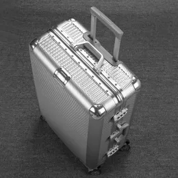 Seyahat Masası İnç Alüminyum Yuvarlanan Bagaj Bavul Kelebek Kilitli Spinner J220708 J220708 için
