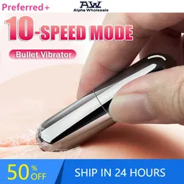 Massaggiatore Mini vibratori a pallottola a 10 velocità per donne Stimolatore femminile sexy per clitoride Climax Adulti vibratore Dildo portatile