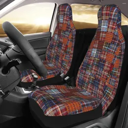 Car Seat Covers Muli Plaid Tile Red Blue Orange Modern Goth Cover Custom Printing Universal Front Protector Accessories Cushion Set