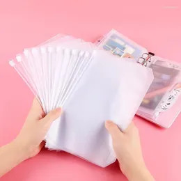 Storage Bags 12Pcs Practical Bill Organizer Document Filing Zipper Folders Notebook Leather Pockets Binder Waterproof PVC