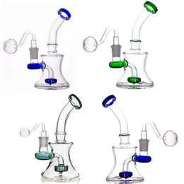 Small Bongs Hookahs for Sale with Barrel Percolator Portable Dab Oil Rigs 6 Inches and 14mm Joint