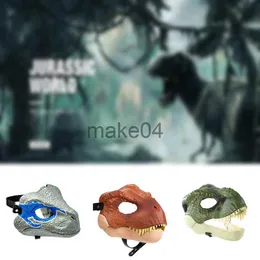 Máscaras de festa 2023 fantasia de cosplay máscara de medo brinquedo de alívio de estresse pode abrir a boca máscara de dinossauro látex horror dinossauro cocar festa de Halloween J230807