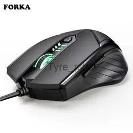 Mouse FORKA Silence Click Mouse da gioco cablato 6 pulsanti USB Mute LED Cavo ottico Mouse ergonomico per computer Mouse per PC Laptop Gamer X0807
