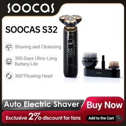 Razors Blades Soocas S32 Auto Electric Shaver Black Waterproof Long Battery Livslängd 230807