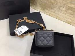 10A best quality mini cube chip authentication sheepskin leather shoulder bag women black handbags ladies composite tote bag clutch female purse