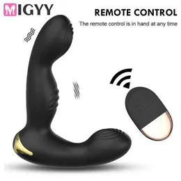원격 제어 전립선 마사지 USB 충전 항문 엉덩이 플러그 G-Spot Vibrator Silicone 성인 기계 상점 남성 여성