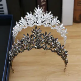 Cheap Shiny Party Tiara Clear Crystals King Queen Crown Wedding Nupcial Crowns Costume Art Deco Princess Performance Tiaras Head Pi274s