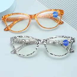 Óculos de sol Olho de Gato Óculos de Leitura Retro Bonito Padrão Anti-luz Azul Óculos Ópticos HD para Homens e Mulheres