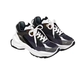 Luxury Designer Women Run 55 Casual Shoes Real Leather Sports Sneakers Black Pink Blue Running Shoe 35-41