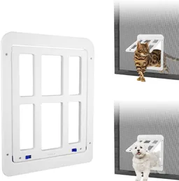 Portadores de gatos de 8,2X9,6 pulgadas, puerta de pantalla de entrada para perros pequeños deslizantes, puerta de cierre automático magnético para gatos