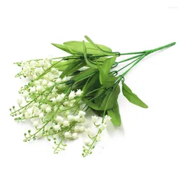 Dekorativa blommor Artificial Lily of the Valley White Wind Chime Seven Branches Flower Bouquet for Home Garden Party Decoration Craft