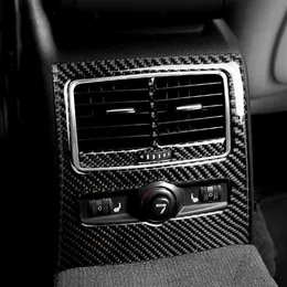 Bilinredning Kolfiber klistermärken bakre luftkondition vent trimtäcke dekaler bilstyling för Audi A6 C5 C6 2005-2011 Tillbehör303D