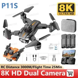 2023 HOT P11S 드론 8K 5G GPS 전문 HD 항공 사진 장애물 회피 UAV 4- 로터 헬리콥터 RC 거리 5000m HKD230807