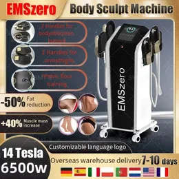 EMS筋肉ボディスカルプトRF 6500W EMSZERO HI-EMT 14 Tesla Slimming Machine 4 RFハンドルと骨盤底筋肉刺激