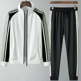 Mäns designer spårar mens lyxiga fitness tröjor casual man kläder kläder byxor cardigan zip jacka två stycke jogging kostymer h69gg#
