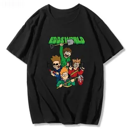 Men's T-Shirts Eddsworld T-shirt 100% Cotton Short Sleeve 2022 Summer O-Neck Boys Girls Tops Loose Unisex Cute Print EU Size Casual Tees Casual J230807