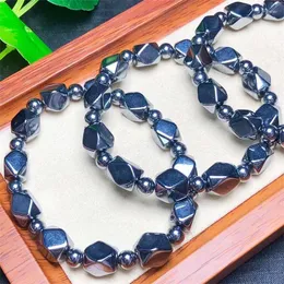 Strand Natural Terahertz Bracelet Reiki Healing Stone Fashion Jewelry Gift Party Girl Birthday Present 1pcs 8MM